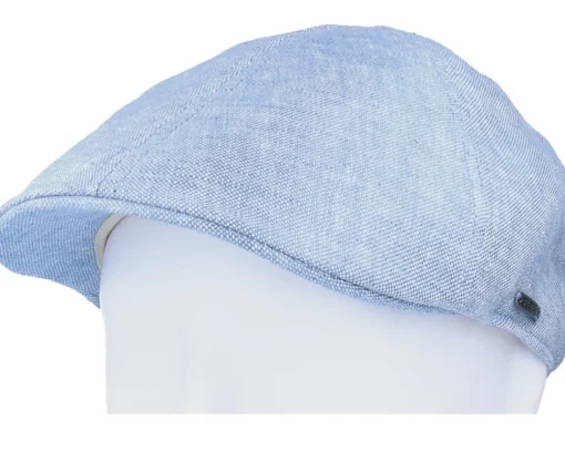 Flat Caps-Stetson Texas Linen Blue Flat Cap -