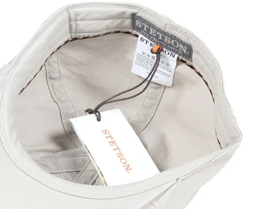 Flat Caps-Stetson Texas Organic Cotton Beige Flatcap -