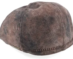 Clearance Stetson Texas Pig Skin Brown Flat Cap -