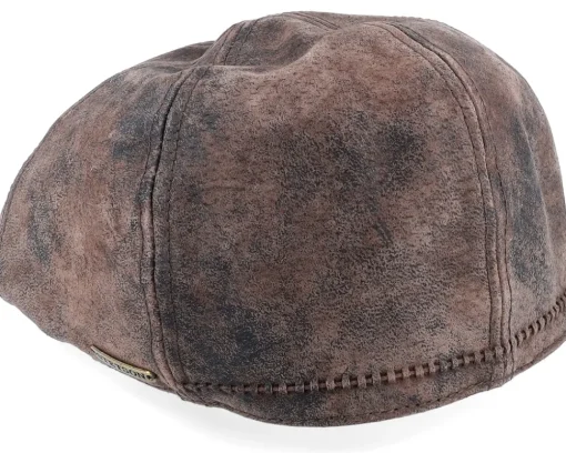 Clearance Stetson Texas Pig Skin Brown Flat Cap -