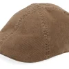 Flat Caps-Stetson Texas Soft Cotton Brown Flat Cap -