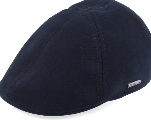 Clearance Stetson Texas Soft Cotton Navy Flat Cap -