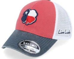 Trucker-Black Clover Texas Two Tone Vintage Red/Navy/White Mesh Trucker -