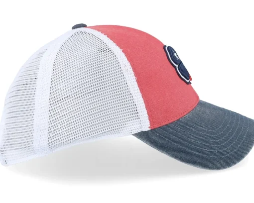 Trucker-Black Clover Texas Two Tone Vintage Red/Navy/White Mesh Trucker -