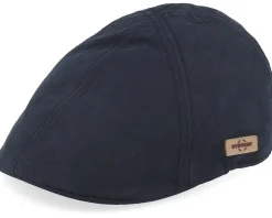 New Stetson Texas Waxed Cotton Wr Black Flat Cap -