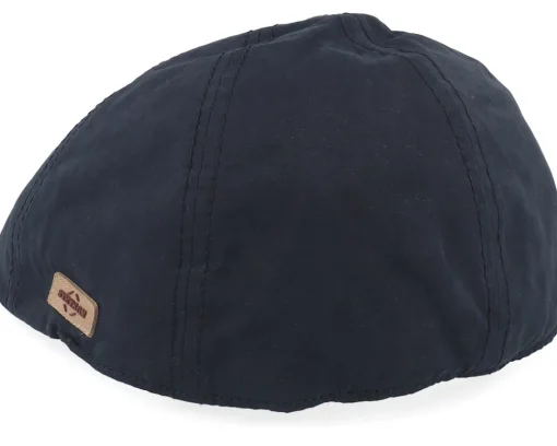 New Stetson Texas Waxed Cotton Wr Black Flat Cap -