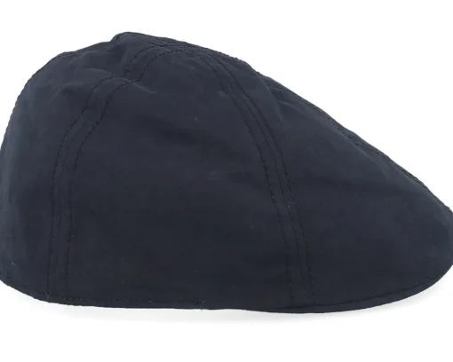 New Stetson Texas Waxed Cotton Wr Black Flat Cap -