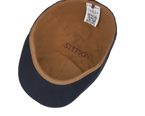New Stetson Texas Waxed Cotton Wr Black Flat Cap -
