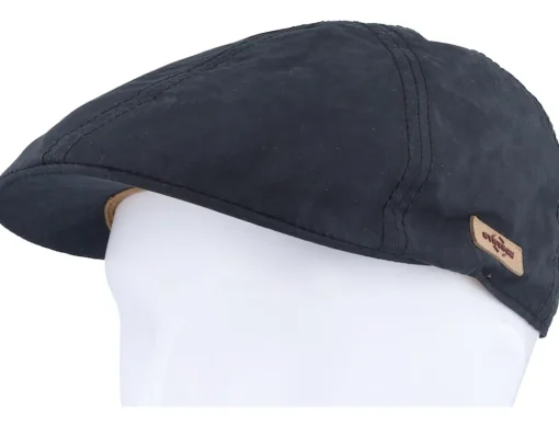 New Stetson Texas Waxed Cotton Wr Black Flat Cap -