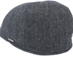 Flat Caps-Stetson Texas Wool Grey Flat Cap -