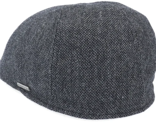 Flat Caps-Stetson Texas Wool Grey Flat Cap -