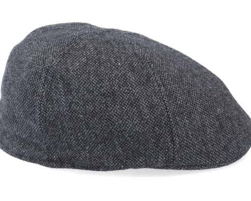 Flat Caps-Stetson Texas Wool Grey Flat Cap -