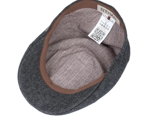 Flat Caps-Stetson Texas Wool Grey Flat Cap -