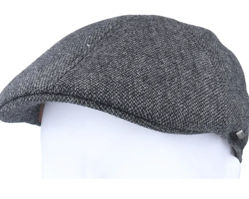 Flat Caps-Stetson Texas Wool Grey Flat Cap -