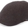 Flat Caps-Stetson Texas Wool/Cashmere Brown Flat Cap -
