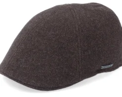 Flat Caps-Stetson Texas Wool/Cashmere Brown Flat Cap -