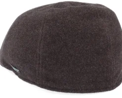 Flat Caps-Stetson Texas Wool/Cashmere Brown Flat Cap -