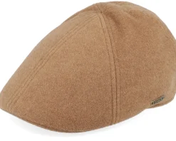 Flat Caps-Stetson Texas Wool/Cashmere Camel Flat Cap -
