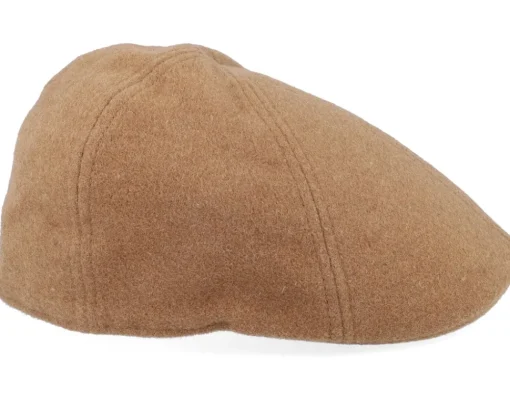 Flat Caps-Stetson Texas Wool/Cashmere Camel Flat Cap -