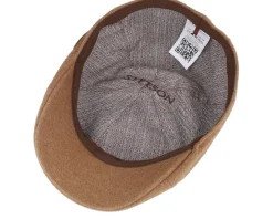 Flat Caps-Stetson Texas Wool/Cashmere Camel Flat Cap -