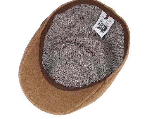 Flat Caps-Stetson Texas Wool/Cashmere Camel Flat Cap -