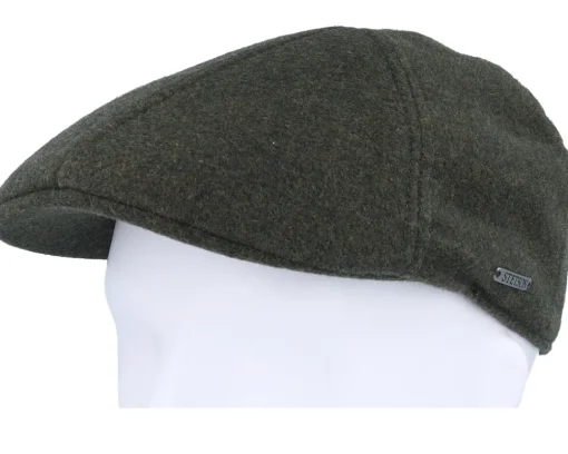 Flat Caps-Stetson Texas Wool/Cashmere Moss Flat Cap -