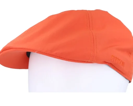 Flat Caps-Stetson Texas Wr Bright Orange Flat Cap -