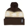 Pom Beanies-SQRTN Tgn Patch Brown Pom -