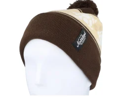 Pom Beanies-SQRTN Tgn Patch Brown Pom -