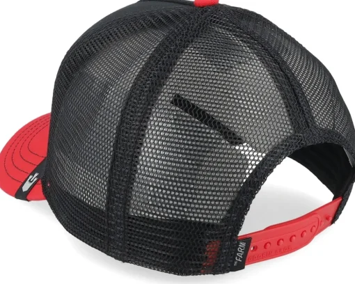 Trucker-Goorin Bros. The Goat Steer Fab Farm Black/Red A-Frame Trucker -