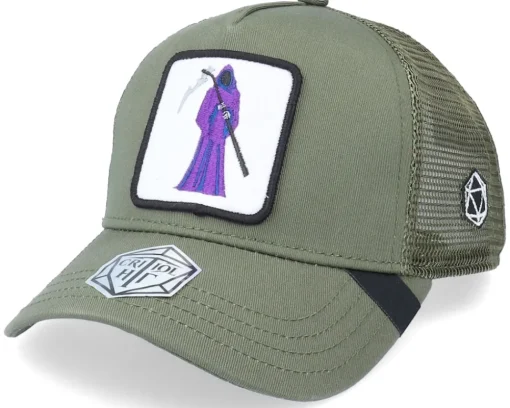Trucker-Critiql Hit The Grim Reaper Patch Olive Trucker -