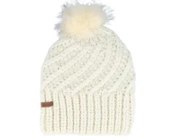 New Coal The Maizy Knit Cream Pom - White