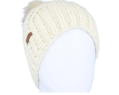 New Coal The Maizy Knit Cream Pom - White