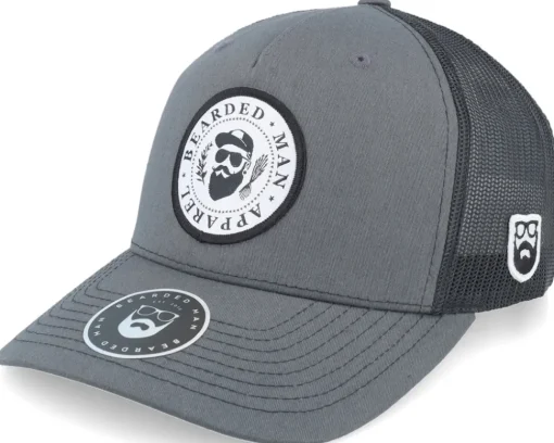 Trucker-Bearded Man The President Of Beards Patch Charcoal/ - Black