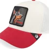 Trucker-Goorin Bros. The Suede Doberman Micro Suede White/Red A-Frame Trucker -
