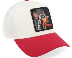 Trucker-Goorin Bros. The Suede Doberman Micro Suede White/Red A-Frame Trucker -