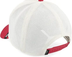 Trucker-Goorin Bros. The Suede Doberman Micro Suede White/Red A-Frame Trucker -