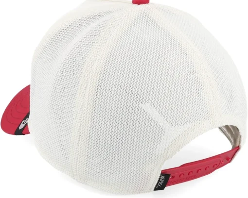 Trucker-Goorin Bros. The Suede Doberman Micro Suede White/Red A-Frame Trucker -