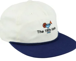 Fashion Pins & Stripes The 19th Hole Golf Logo Rope Ivory/Navy Snapback -