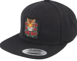 Snapback-Iconic Tiger & Roses Black Snapback -