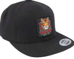 Snapback-Iconic Tiger & Roses Black Snapback -