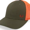 Trucker-Hunter Tiny Deer Antlers Dark Mash/Fluorescent Orange Trucker - Green