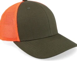 Trucker-Hunter Tiny Deer Antlers Dark Mash/Fluorescent Orange Trucker - Green