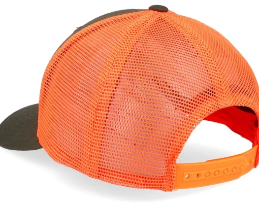 Trucker-Hunter Tiny Deer Antlers Dark Mash/Fluorescent Orange Trucker - Green