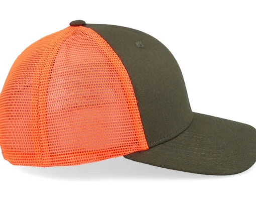Trucker-Hunter Tiny Deer Antlers Dark Mash/Fluorescent Orange Trucker - Green
