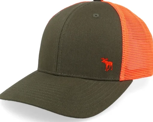 Trucker-Hunter Tiny Deer Antlers Dark Mash/Fluorescent Orange Trucker - Green