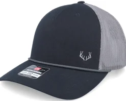 Trucker-Hunter Tiny Deer Antlers 112fpr Split Black/Charcoal A-Frame Trucker -