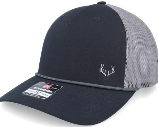 Trucker-Hunter Tiny Deer Antlers 112fpr Split Black/Charcoal A-Frame Trucker -
