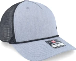 Trucker-Hunter Tiny Moose Antlers 112fpr Heather Grey/Black Rope A-Frame Trucker -