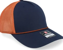 Trucker-Hunter Tiny Moose Antlers Navy/Orange/Dark Orange Rope Trucker - Blue